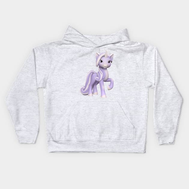 Beautiful Purple Unicorn Kids Hoodie by AlondraHanley